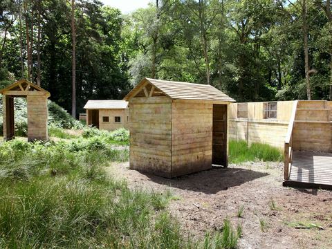 Wooden huts and walls