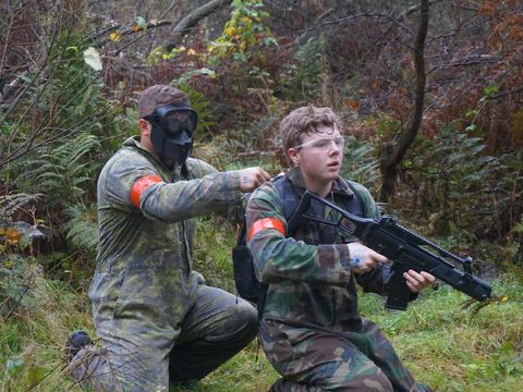 Two players advancing through ferns