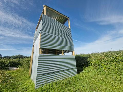 A clad lookout tower
