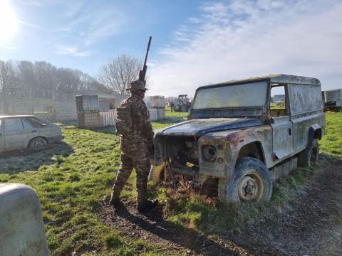 Holding the Land Rover