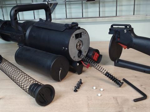 Classic Army M133 minigun stripped for upgrade