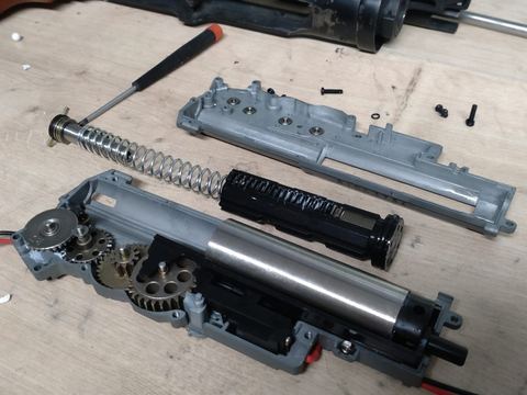 Real Sword SVD gearbox internals on the bench