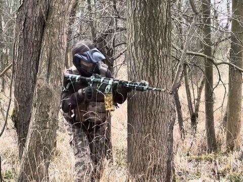 A player in the woodland