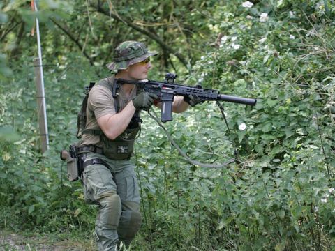Advancing through the woodland