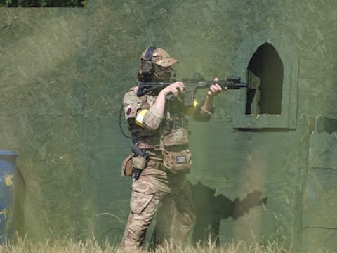 Players holding a window