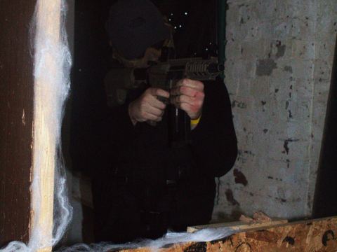 Player aiming from a window opening