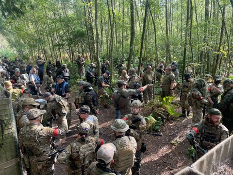 The briefing before a game